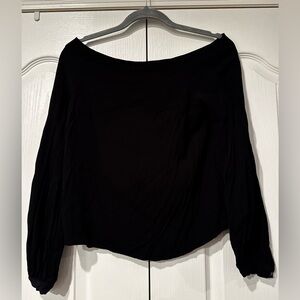 Maeve by Anthropologie Black Boatneck Blouse - Size 4